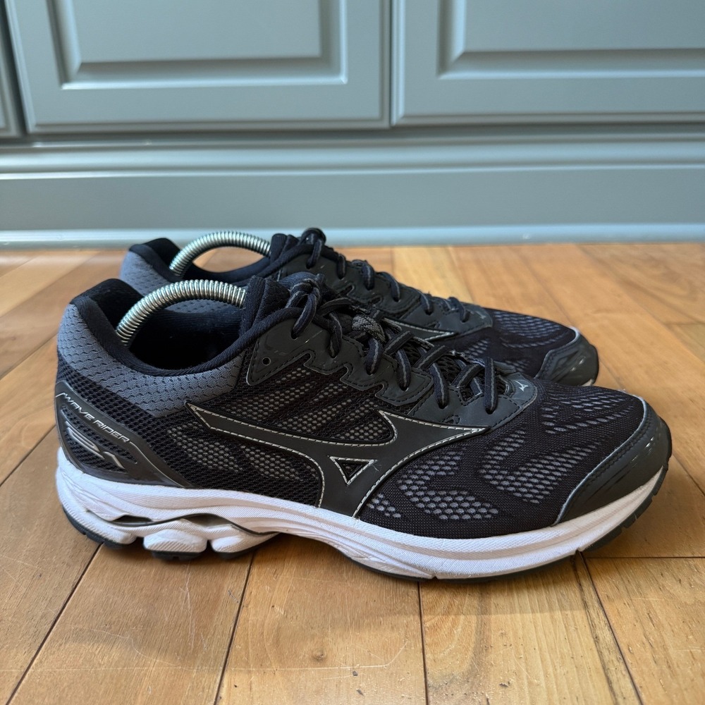 Mizuno Wave Rider 21 Running Shoes Mens 10 Black Grey J1GC180309 Sneakers